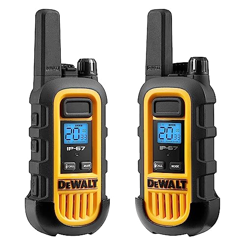 DEWALT DXFRS300 Heavy Duty Waterproof Walkie Talkies Black - 24 Pack with 4X Gang Chargers