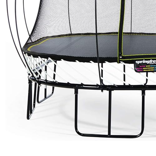 Springfree Medium Oval Trampoline 8x11 Ft + FlexrHoop Bundle Black