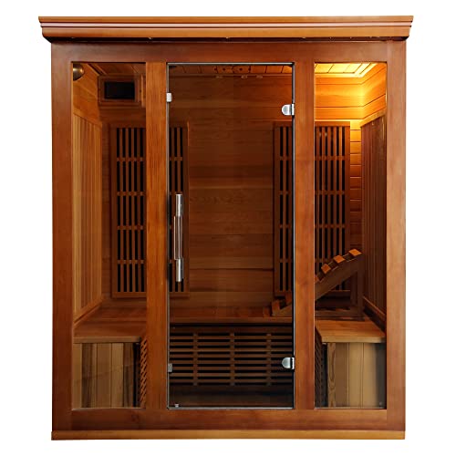 Blue Wave Radiant Saunas BSA1315 Cedar Elite 3-4 Person Infrared Sauna Wood
