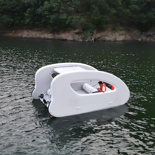 EJIA Inflatable Electric Boat Portable Solar-Powered PVC White