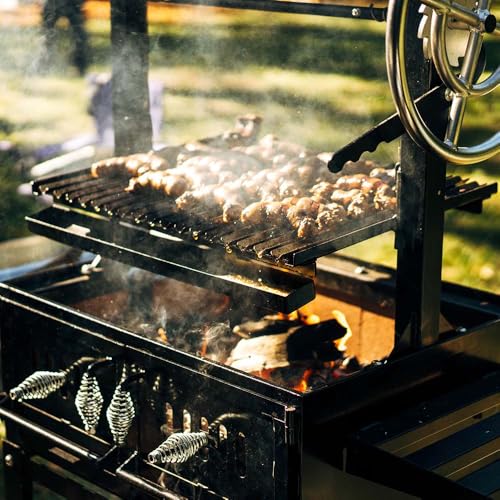 TITAN GREAT OUTDOORS Ash & Ember Santa Maria Grill with Adjustable Grate Height, Ceramic Brick Lining, V-Grates & Grease Trap