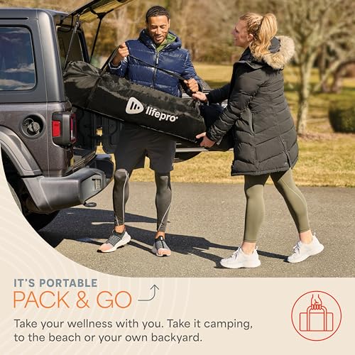 LifePro Outdoor Sauna Tent with Wood Stove Black