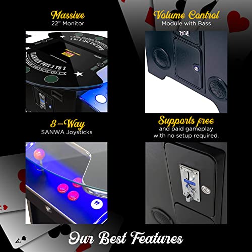 Creative Outdoor Distributor Full-Size Arcade Table 2-Player 60 Games 22" Tall Blackjack Design