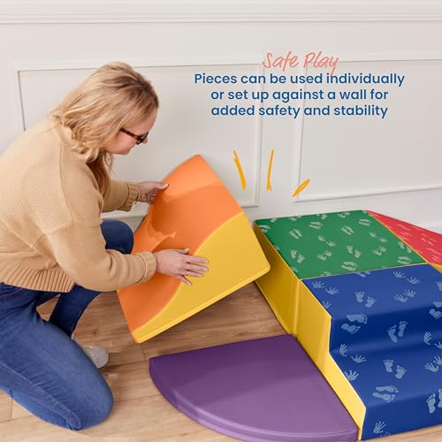 ECR4Kids SoftZone Little Me Wall Climb and Slide Beginner Playset, 6-Piece Assorted