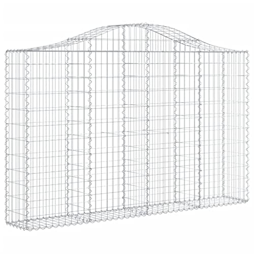 Arched Gabion Baskets 2 pcs 78.7"x11.8"x47.2"/55.1" Galvanized Iron White Black Other