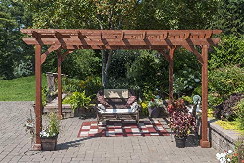 YardCraft 10x12 Pine Pergola Kit Canyon Brown