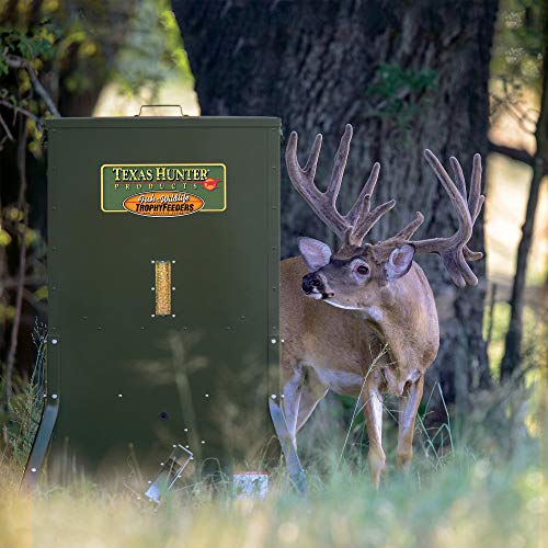 Texas Hunter Products Hide-A-Way Directional Wildlife Feeder 400lb Capacity Hunter Green