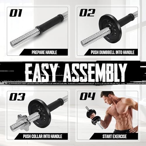 Yes4All Adjustable Dumbbell Set 160lbs Black + 16 In Dumbbell Handle
