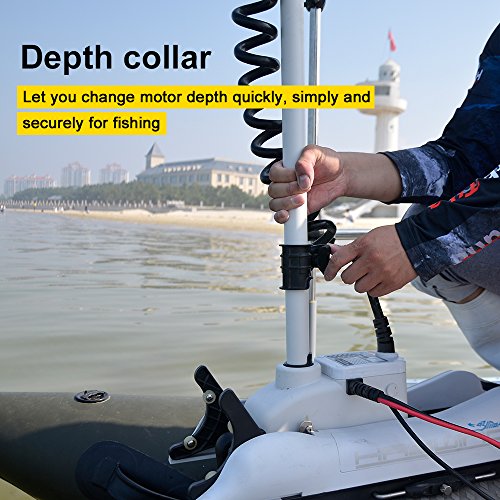 AQUOS 12V 55LBS 48inch Bow Mount Trolling Motor with Remote Control White