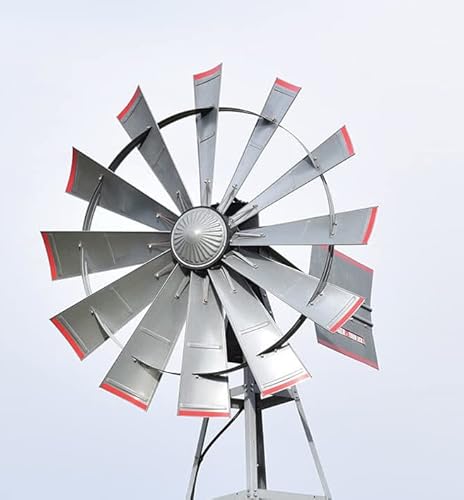EasyPro Pond Products Becker Windmill Kit 12" with 50' Poly, 100' Quick Sink Tubing, QS2 Diffuser Silver White