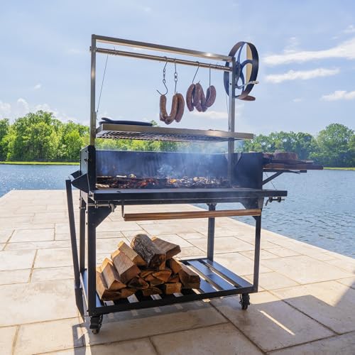 Backyard Discovery Argentine Santa Maria Wood Fire & Charcoal BBQ Grill Black