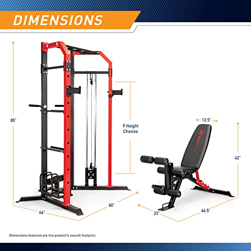 MARCY Power Cage System with Adjustable Weight Bench SM-7393 Multi