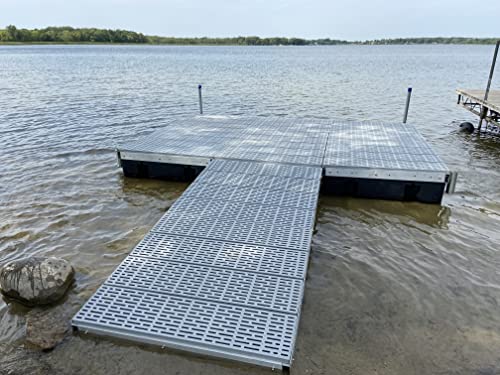 Patriot Docks 4'x8' Floating Dock Kit Section Gray Polypropylene Decking