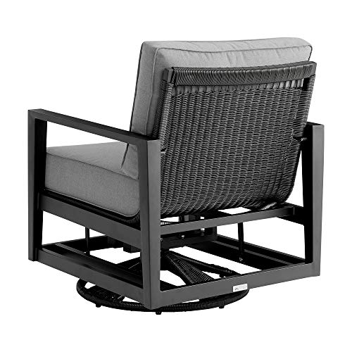 Armen Living Grand Modern Outdoor Patio Conversation Seating Set 5 Piece Black