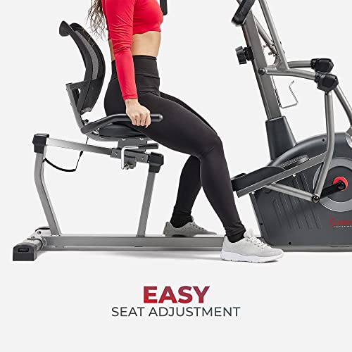 Sunny Health & Fitness Elite Recumbent Cross Trainer & Elliptical Machine Grey