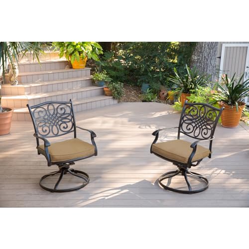 Hanover Traditions 7-Piece Patio Dining Set with Tan Cushions