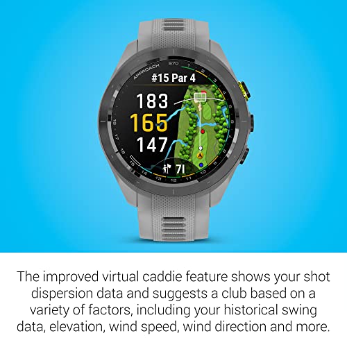 Certified Brands Garmin Approach S70 Golf Smartwatch | Full-Color CourseView Maps AMOLED Display | Advanced Shot Execution & Putt Alignment | 42mm - Powder Gray
