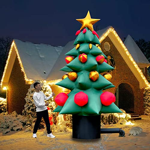 OZIS 13Ft Tall Lighted Inflatable Green Tree with Multicolor Boxes and Star Green