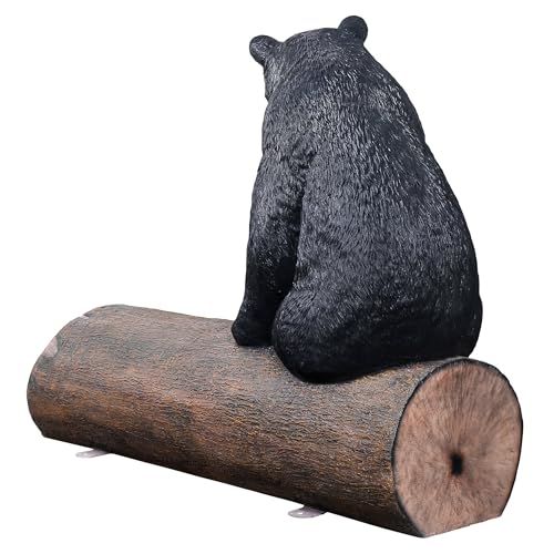 Design Toscano Black Bear on a Log Sculptural Bench 62 Inch Wide Black/Brown