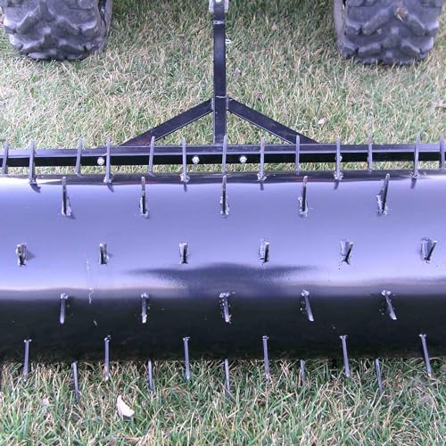 Yard Tuff 48 Inch Wide Drum Spike Aerator with Pin Style Hitch Black