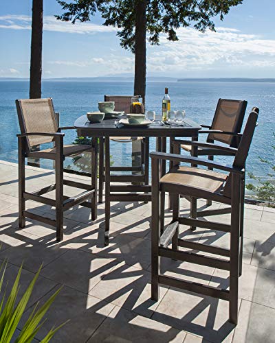 Polywood Coastal Bar Set Black/Burlap Sling
