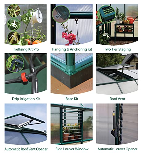 Palram Canopia Rion Prestige 8x8 Ft. Greenhouse Heavy Duty DIY Kit Green