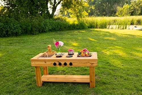 Noble Wooden Toy Co. XL Cedar Outdoor Mud Kitchen Red Cedar Stain