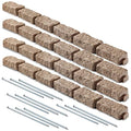 Beuta DIY No Dig Faux Stone Landscape Edging with Anchoring Spikes 48" L x 4" W x 2.25" H Sandstone