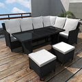 Xinxinxiang 4 Piece Outdoor Patio Furniture Set with Cushions Black