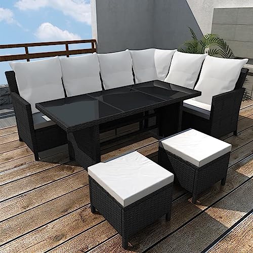 Xinxinxiang 4 Piece Outdoor Patio Furniture Set with Cushions Black