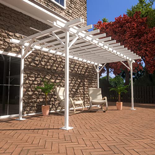 Four Seasons Outdoor Living Solutions Free-Standing High-Grade Pergola Aluminum White 20WX10DX9H