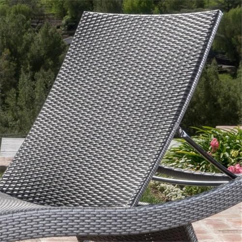 Afuera Living Modern Outdoor Grey Wicker Chaise Lounge Set of 4