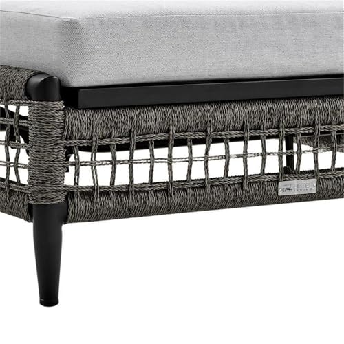 Armen Living Alegria Outdoor Aluminum Adjustable Chaise Lounge Chair Black