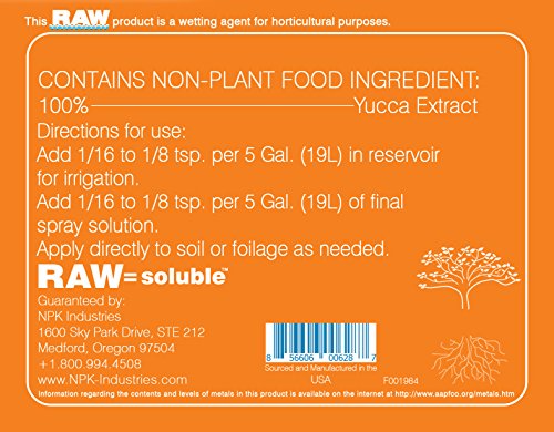 RAW Yucca 25lb Natural Wetting Agent