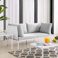 Modway Harmony Outdoor Patio Aluminum Loveseat White Gray