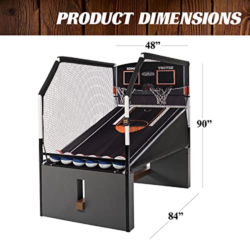 Barrington Billiards Urban Arcade Basketball Game with Electronic Scoring Black/White/Orange/Cement/Woodgrain