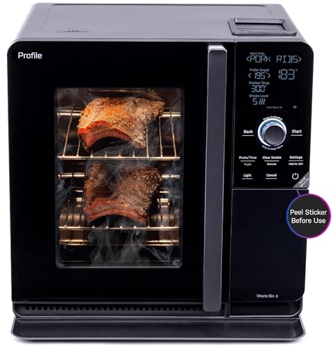 Profile GE Profile™ Smart Indoor Pellet Smoker with Active Smoke Filtration, WiFi Connected, Countertop BBQ Appliance Carbon Black