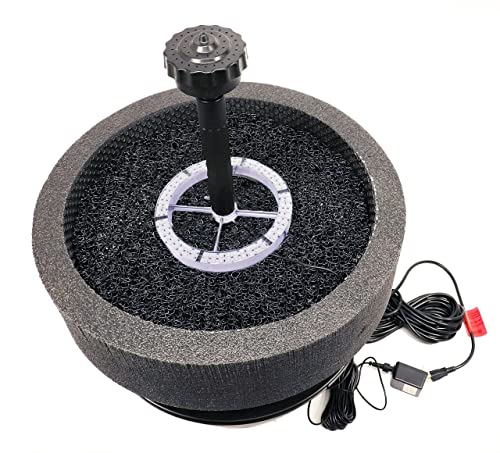 Custom Pro 6000 Floating Pond Fountain/Aerator with Multi Tier Nozzle and Color-Changing LED Spotlight Silver