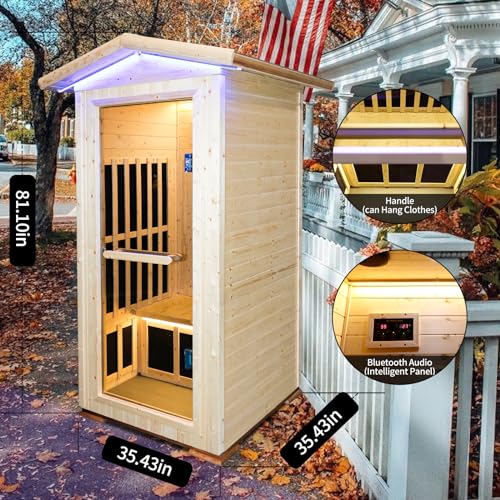 HAOYAYA Outdoor Far Infrared Sauna 1 Person Natural