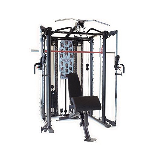 Inspire Fitness SCS Smith System Fully Loaded with Bench and Attachments - Functional Trainer Home Gym - Inspire SCS System (With Bench)
