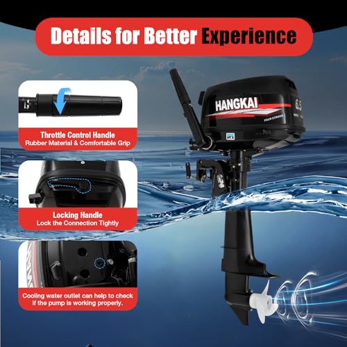TFCFL 4-Stroke 6.5HP Outboard Motor 123CC Black