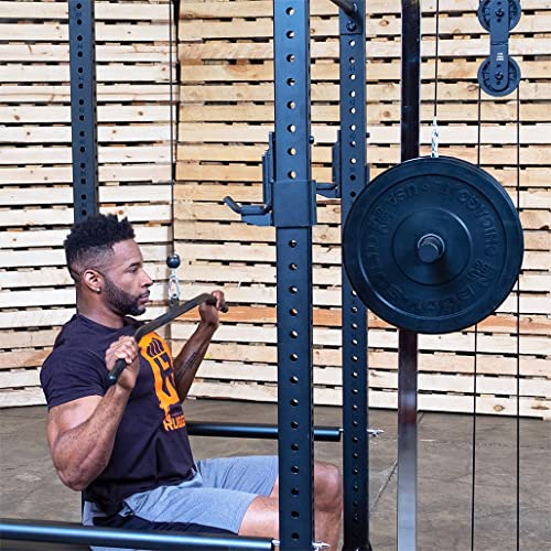 Rugged Strength & Fitness Power Rack with Lat Attachment Black