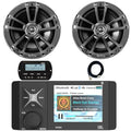 Enrock Marine 4" Color LCD Bluetooth AM/FM/WB Stereo Receiver with 2x 6.5" Chrome Speakers