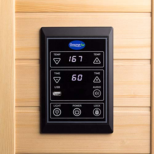 Durasage 2-Person Carbon Infrared Sauna - Canadian Hemlock Wooden Sauna - 1700 Watts - Premium Stereo Sound Wood
