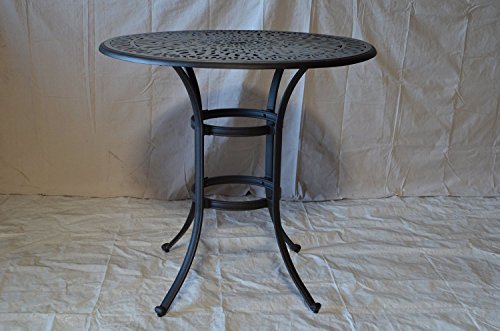 theWorldofpatio Elizabeth Cast Aluminum Powder Coated 5pc Bar Table Set Antique Bronze