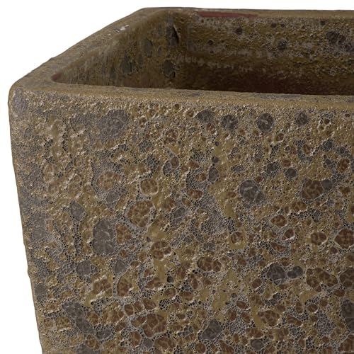 Emissary Bubble Yellow Stoneware Square Planter 17in x 31.5in