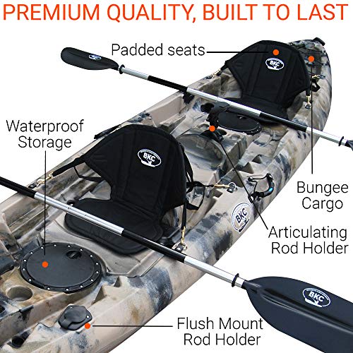 BKC TK219 Tandem Fishing Kayak Camo