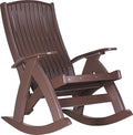 LuxCraft Poly Comfort Rocker Recycled Plastic Outdoor Rocking Chair Chestnut Brown