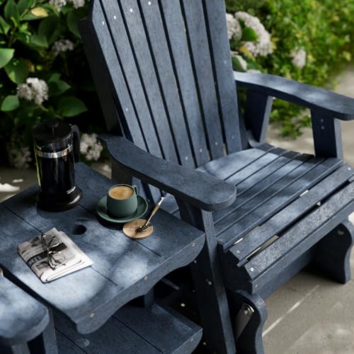 Wildridge Heritage Double Rock-A-Tee Outdoor Glider Set with Table Patriot Blue