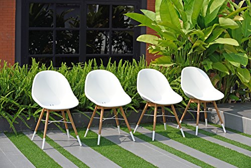 Brampton Patio Teak 9-pc Dining Set White